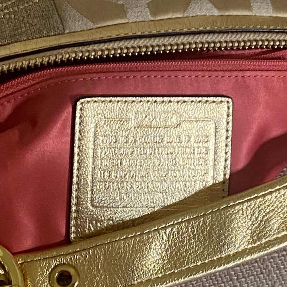 Coach Gold Patchwork Shoulder Bag - Picture 7 of 12